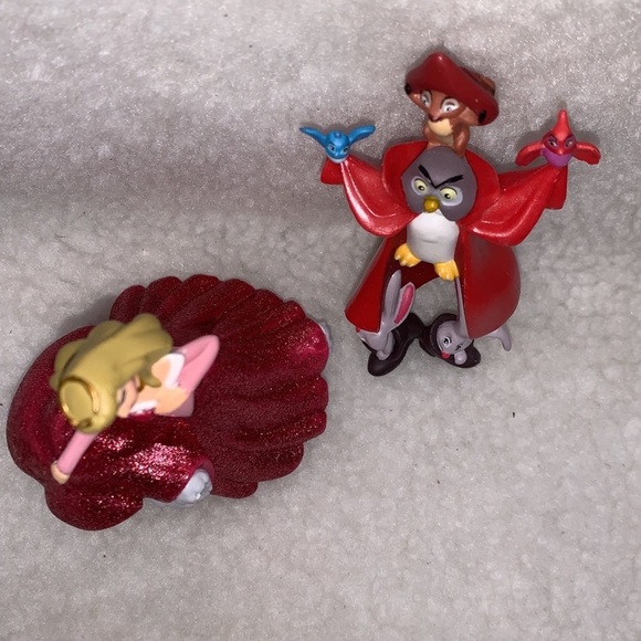 Disney Sleeping Beauty Aurora glitter collection 2 figures animal friends - Picture 4 of 10